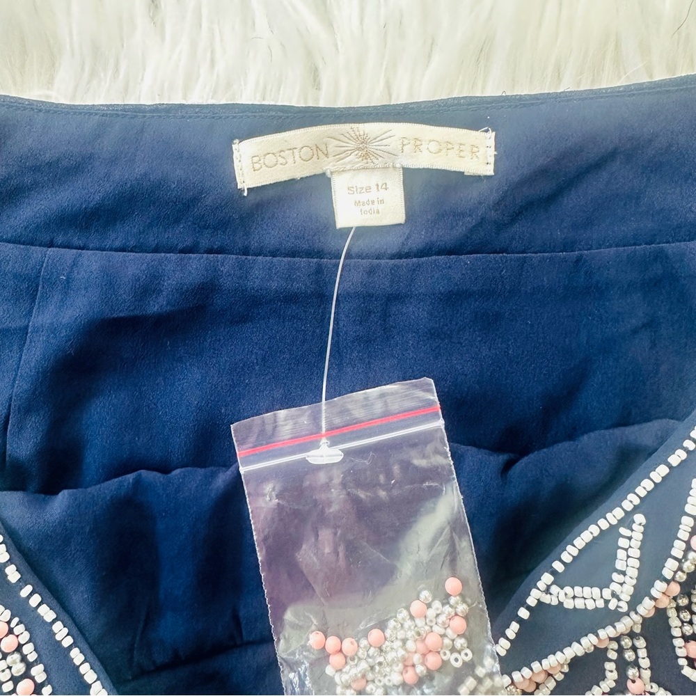 Rare NWT Boston Proper heavily embroidered beaded mini skirt size 14 - Picture 5 of 10